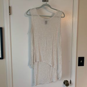 Asymmetrical Sheer Sleeveless Tank Top